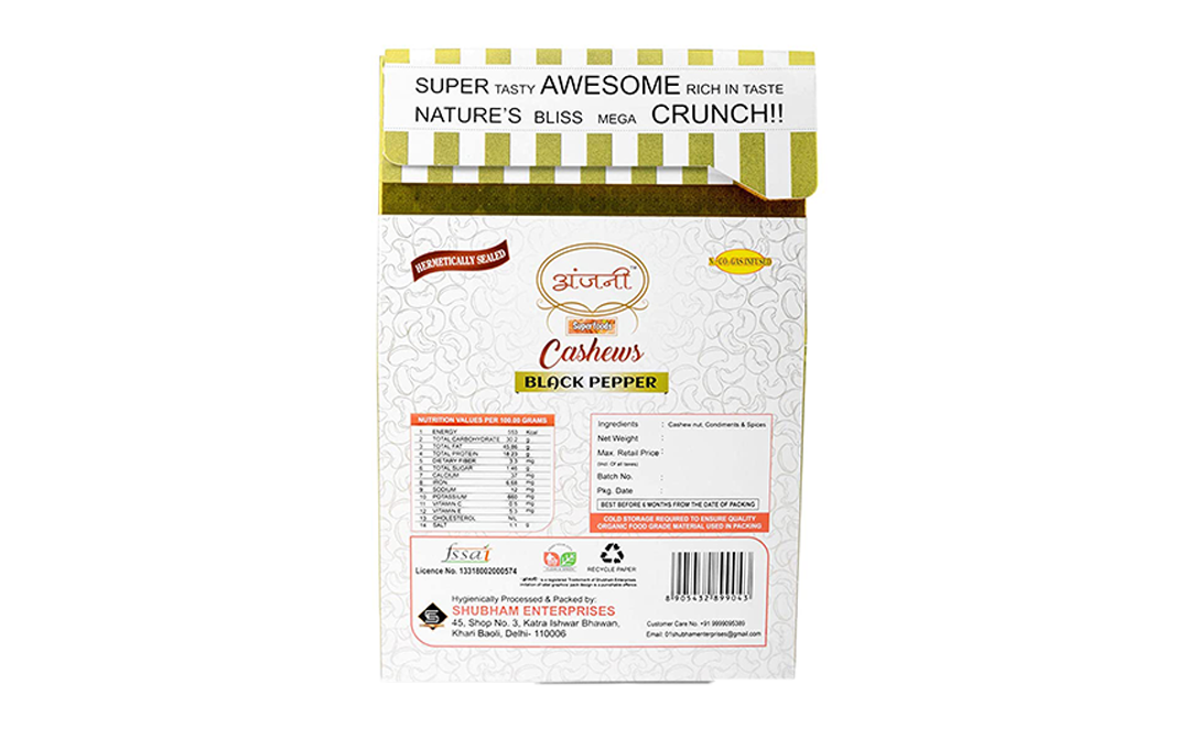 Anjani Superfoods Cashews Black Pepper    Box  250 grams